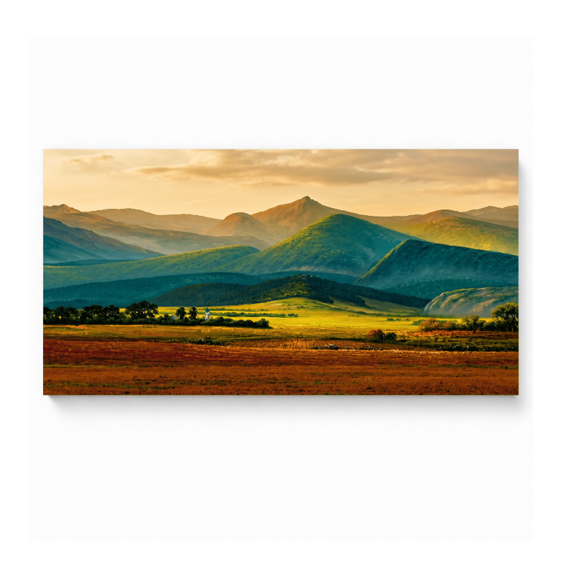 Golden Mountain Valley Landscape