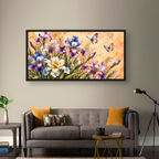 Lavender Iris Butterfly Painting