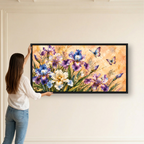 Lavender Iris Butterfly Painting