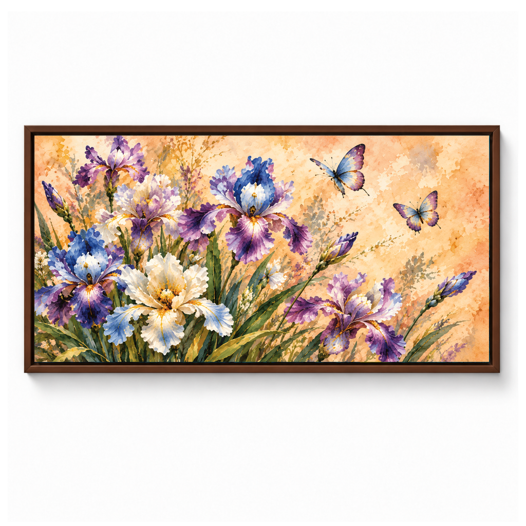 Lavender Iris Butterfly Painting