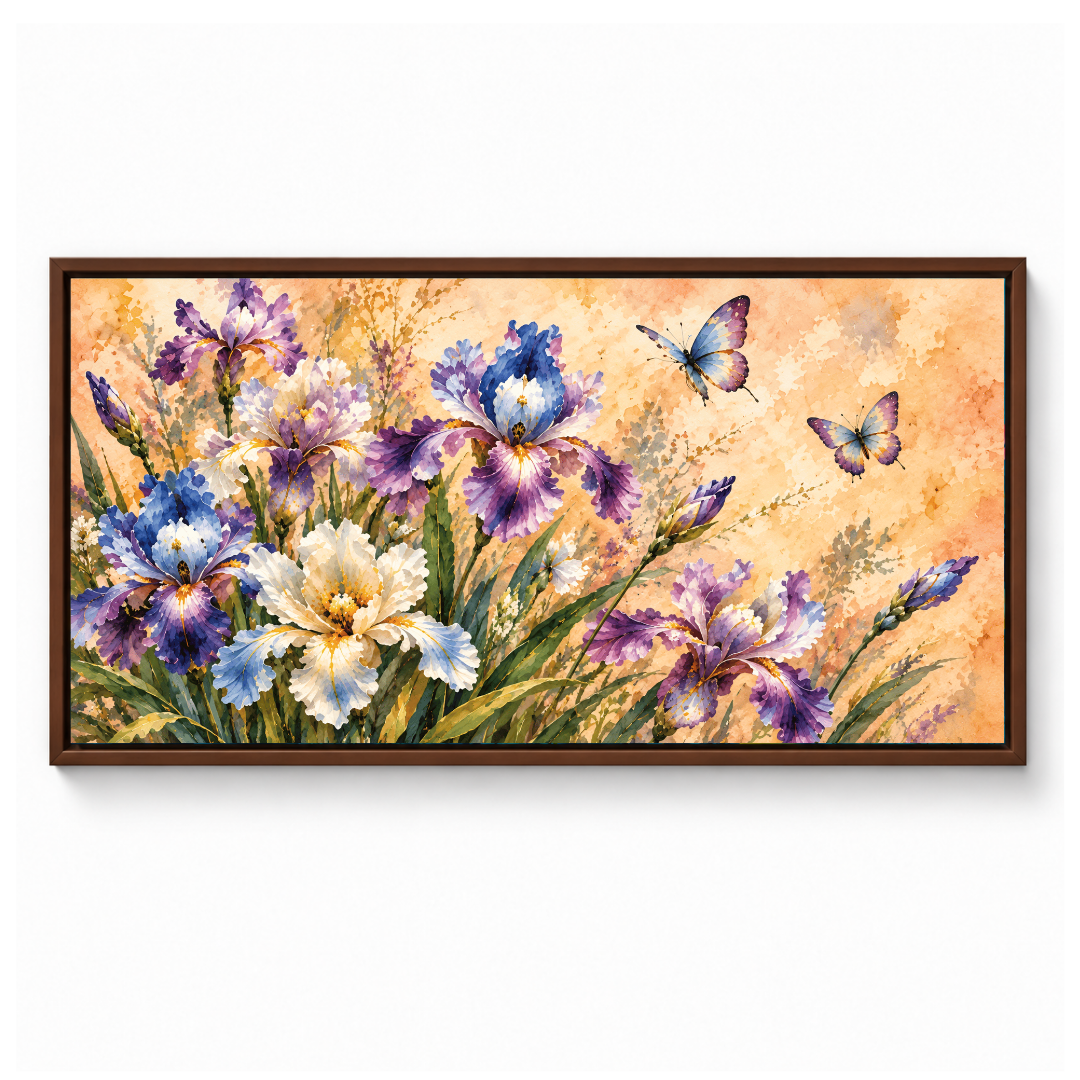 Lavender Iris Butterfly Painting