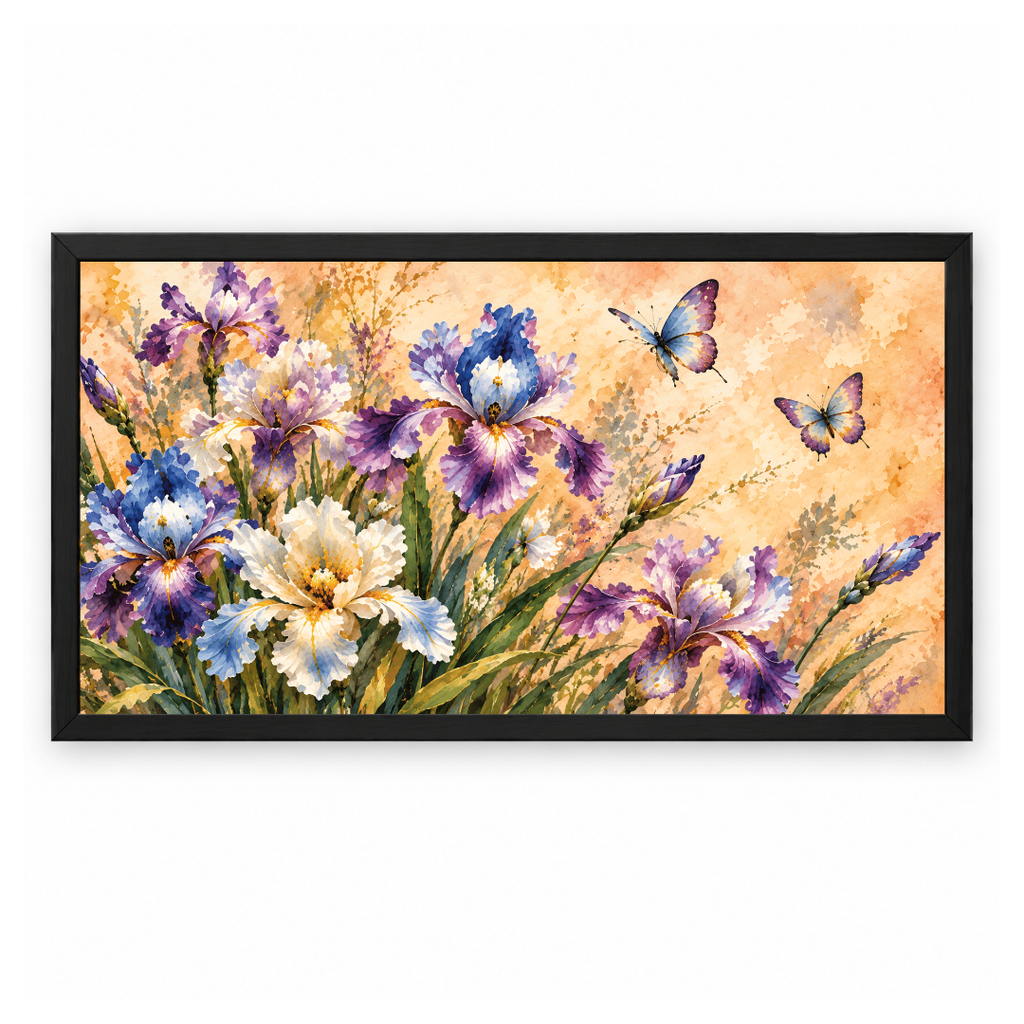 Lavender Iris Butterfly Painting