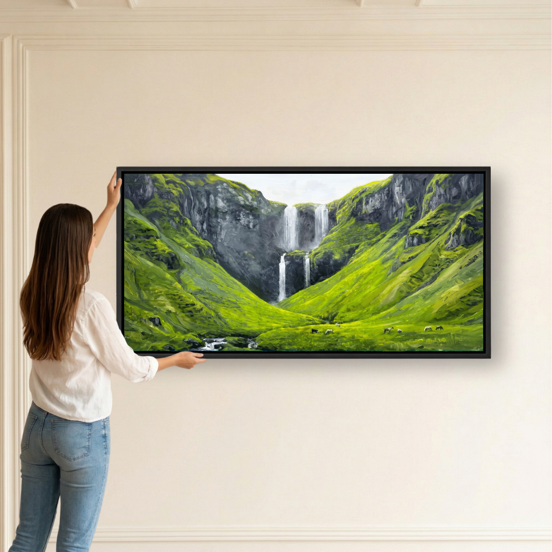 Lush Green Waterfall Valley - Image 2