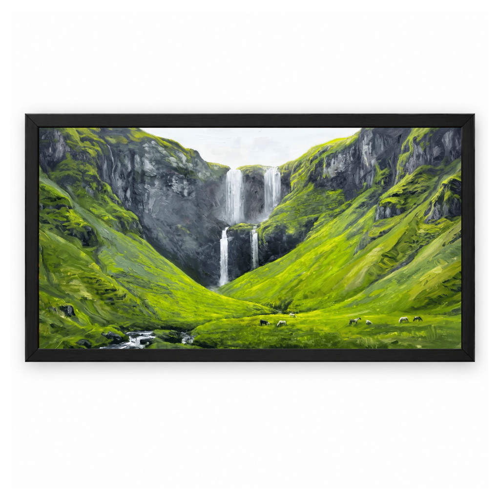 Lush Green Waterfall Valley - Image 5
