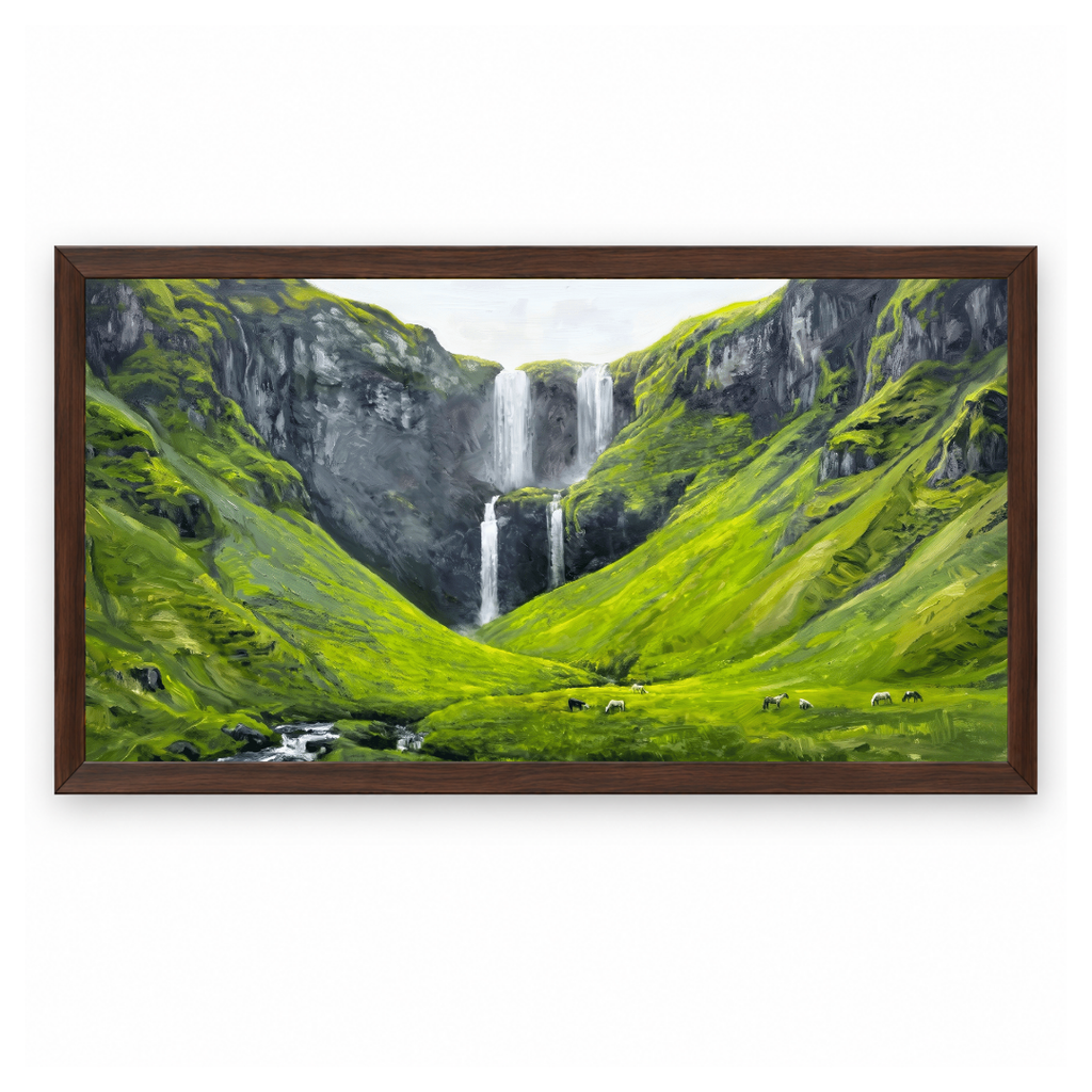 Lush Green Waterfall Valley - Image 6
