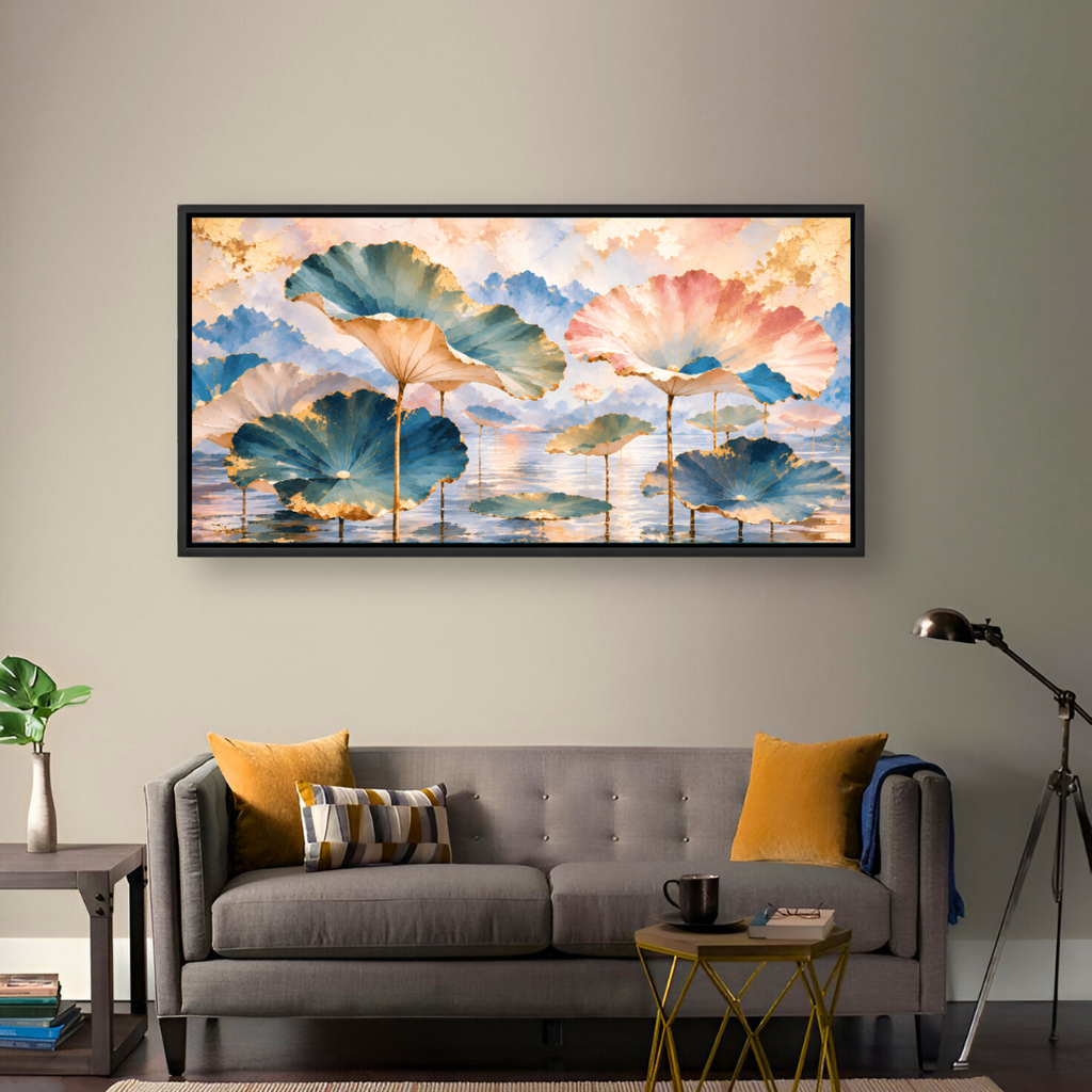Pastel Lotus Pond Landscape