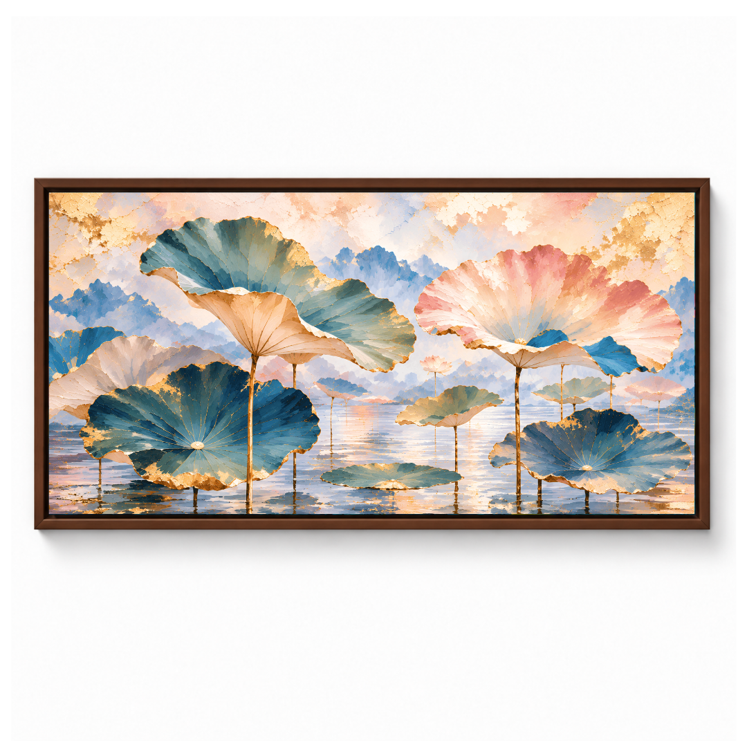 Pastel Lotus Pond Landscape
