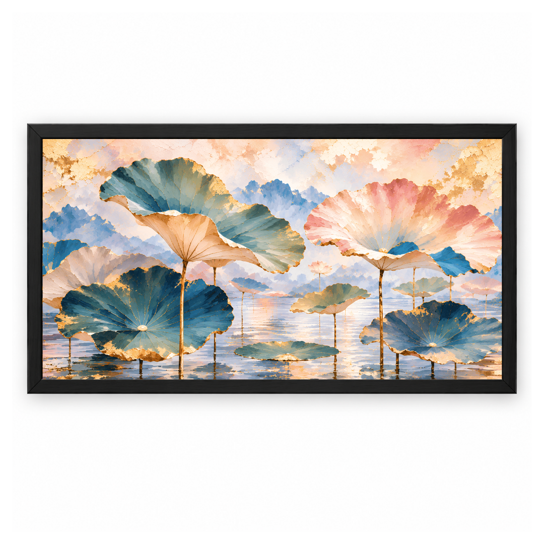Pastel Lotus Pond Landscape