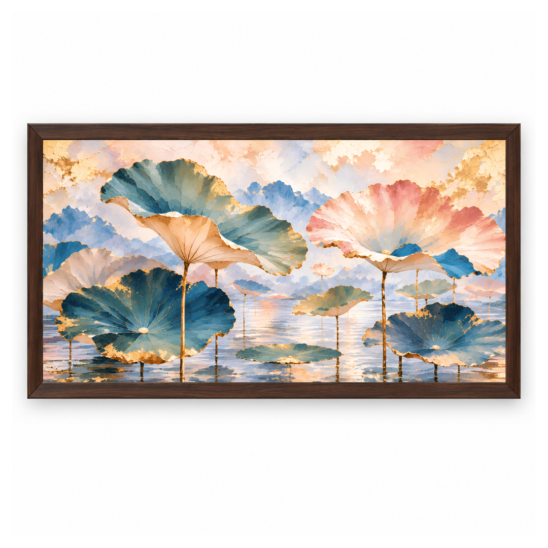 Pastel Lotus Pond Landscape