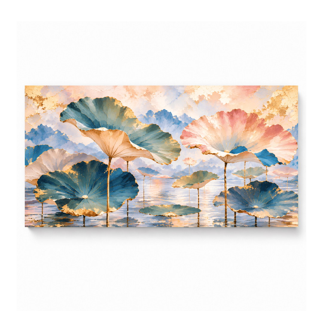 Pastel Lotus Pond Landscape