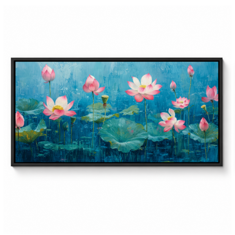 Pink Lotus Blooming Pond