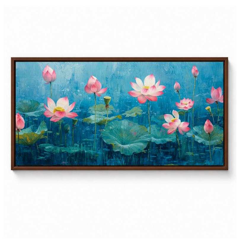 Pink Lotus Blooming Pond