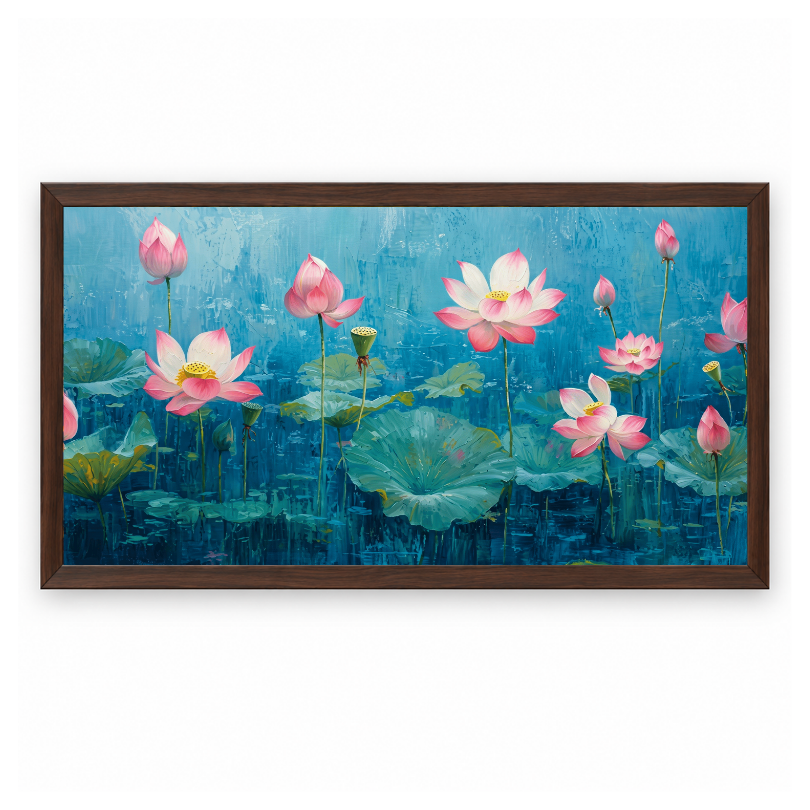 Pink Lotus Blooming Pond