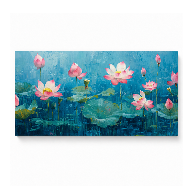 Pink Lotus Blooming Pond