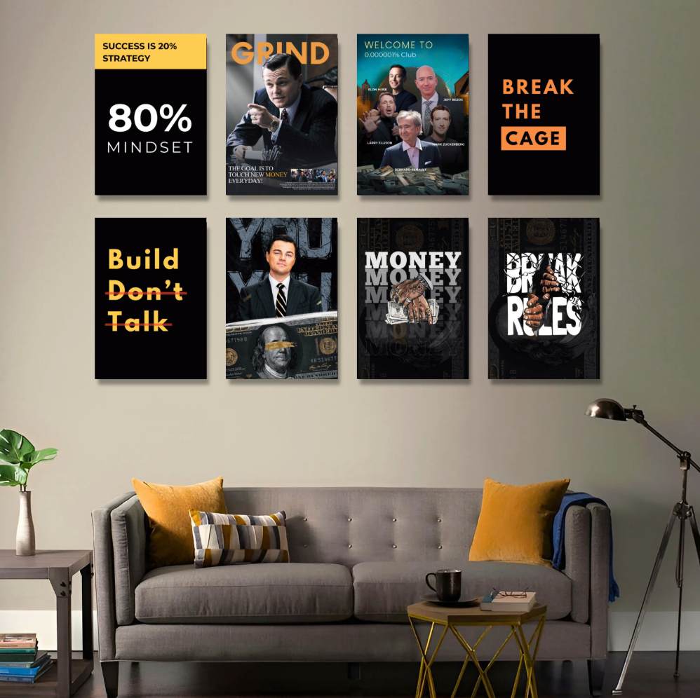 SET OF 8 POSTERS C | MOTIVATION | UNFRAMED