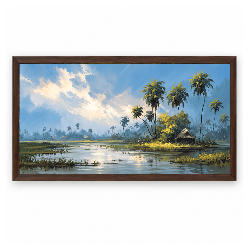 Tropical Palm River Landscape