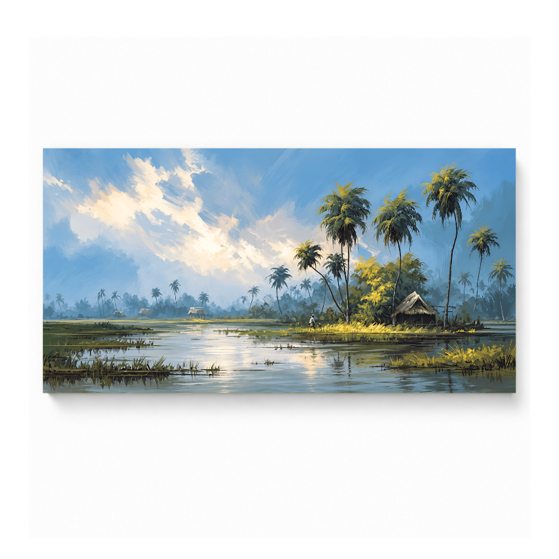 Tropical Palm River Landscape