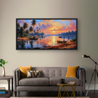 Tropical Palm Sunset Lagoon