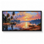 Tropical Palm Sunset Lagoon