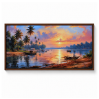 Tropical Palm Sunset Lagoon