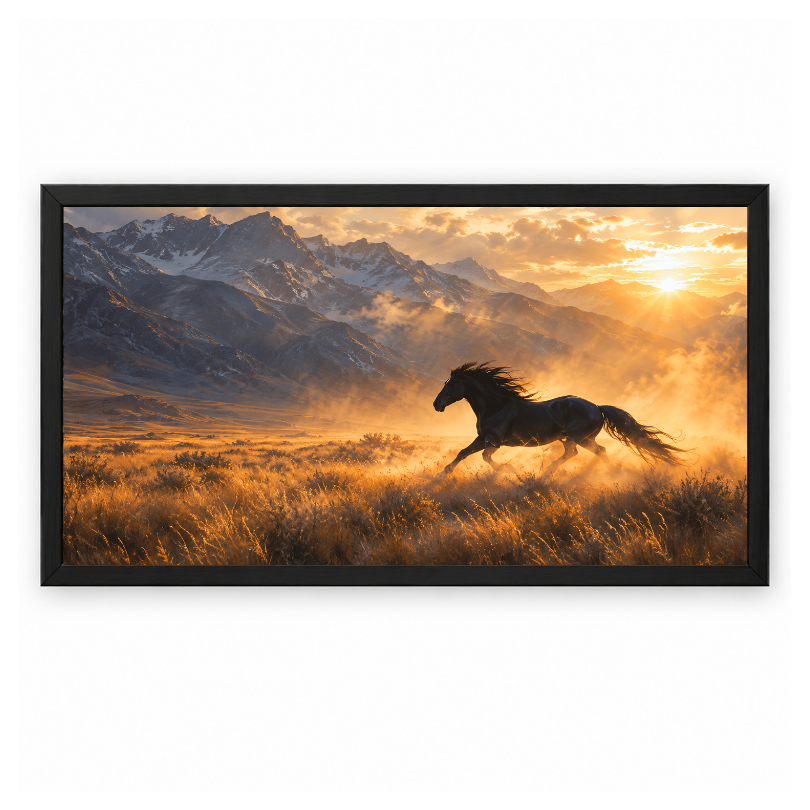 Wild Horse Running Sunset