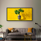Yellow Monstera Vase Painting