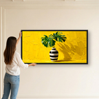 Yellow Monstera Vase Painting