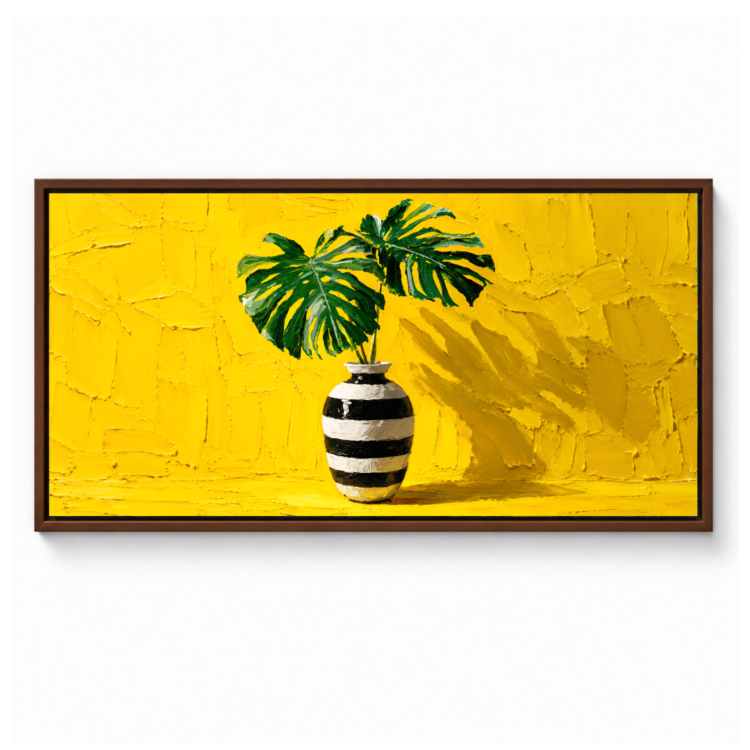 Yellow Monstera Vase Painting