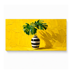 Yellow Monstera Vase Painting