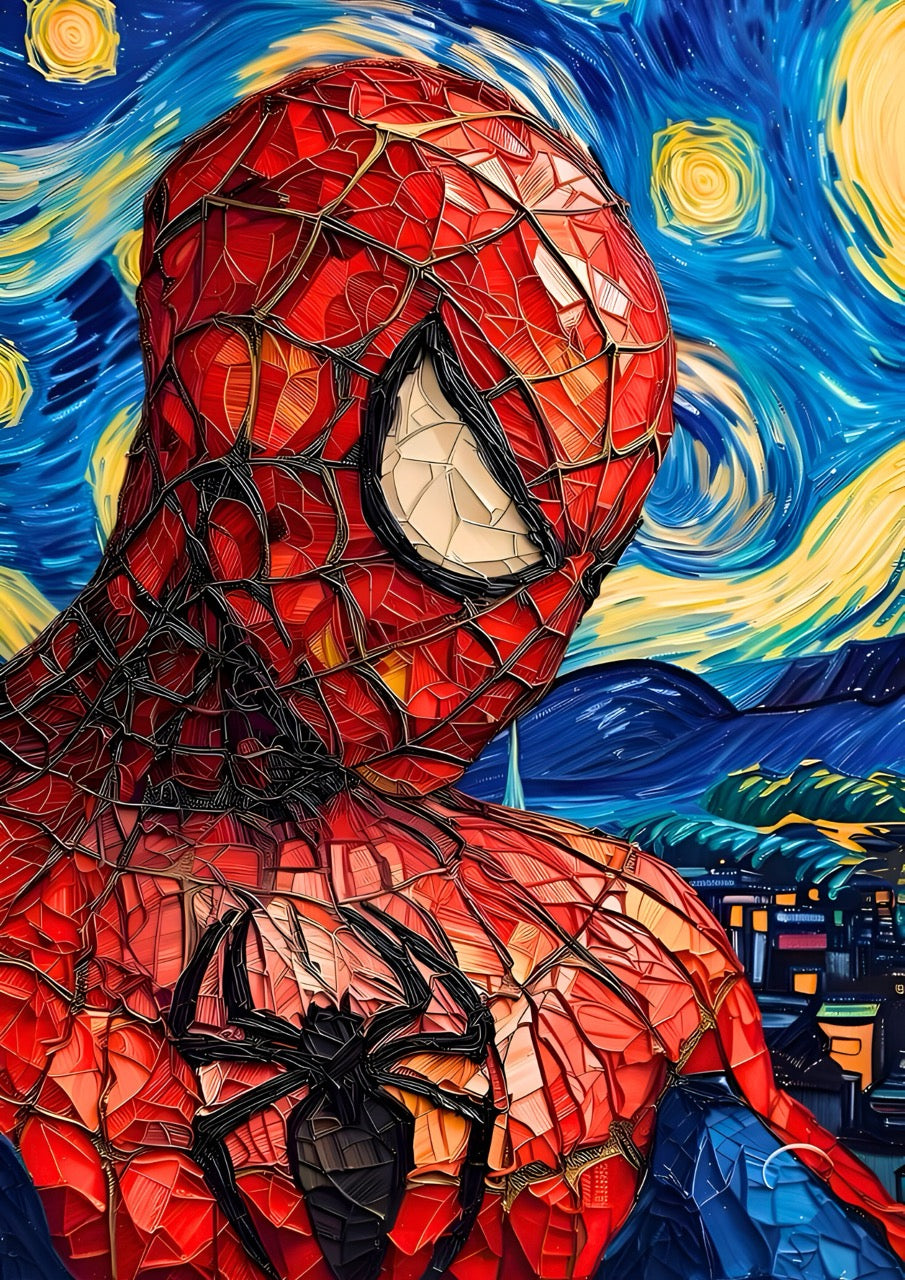 Candid Apricot presents Arachnid Avenger: Spider-Man movie poster and frame.