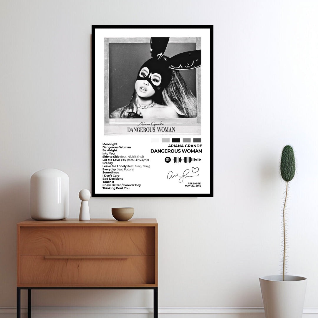 ARIANA GRANDE – Dangerous Woman - A fierce and empowering album, Dangerous Woman blends seductive beats with soulful vocals, proving Ariana’s versatility as an artist.