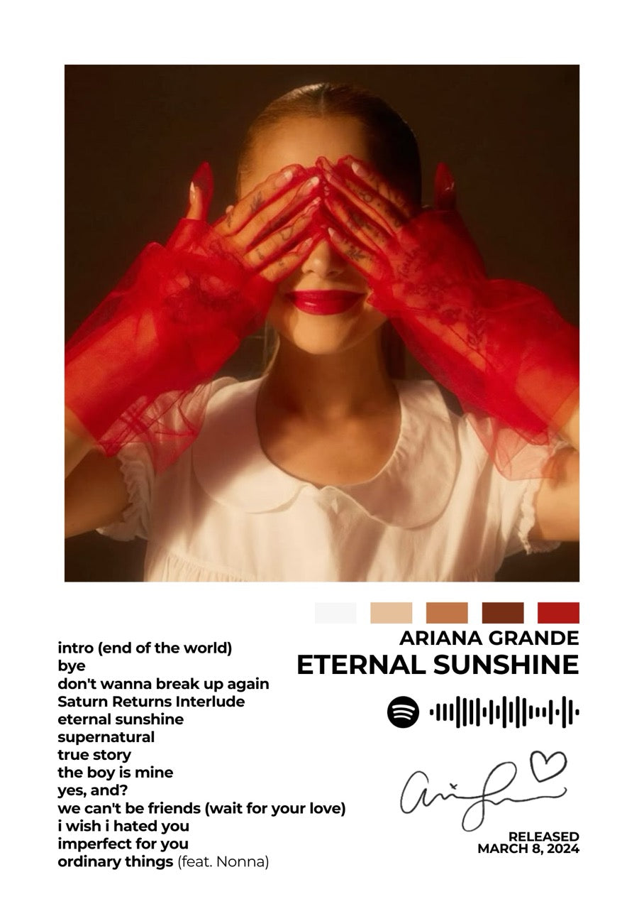 ARIANA GRANDE – Eternal Sunshine - A radiant and deeply personal album, Eternal Sunshine blends dreamy production with Ariana’s signature vocals, delivering a fresh and emotional sonic experience.