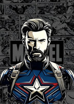 Candid Apricot presents Captain America Sketch movie poster and frame.