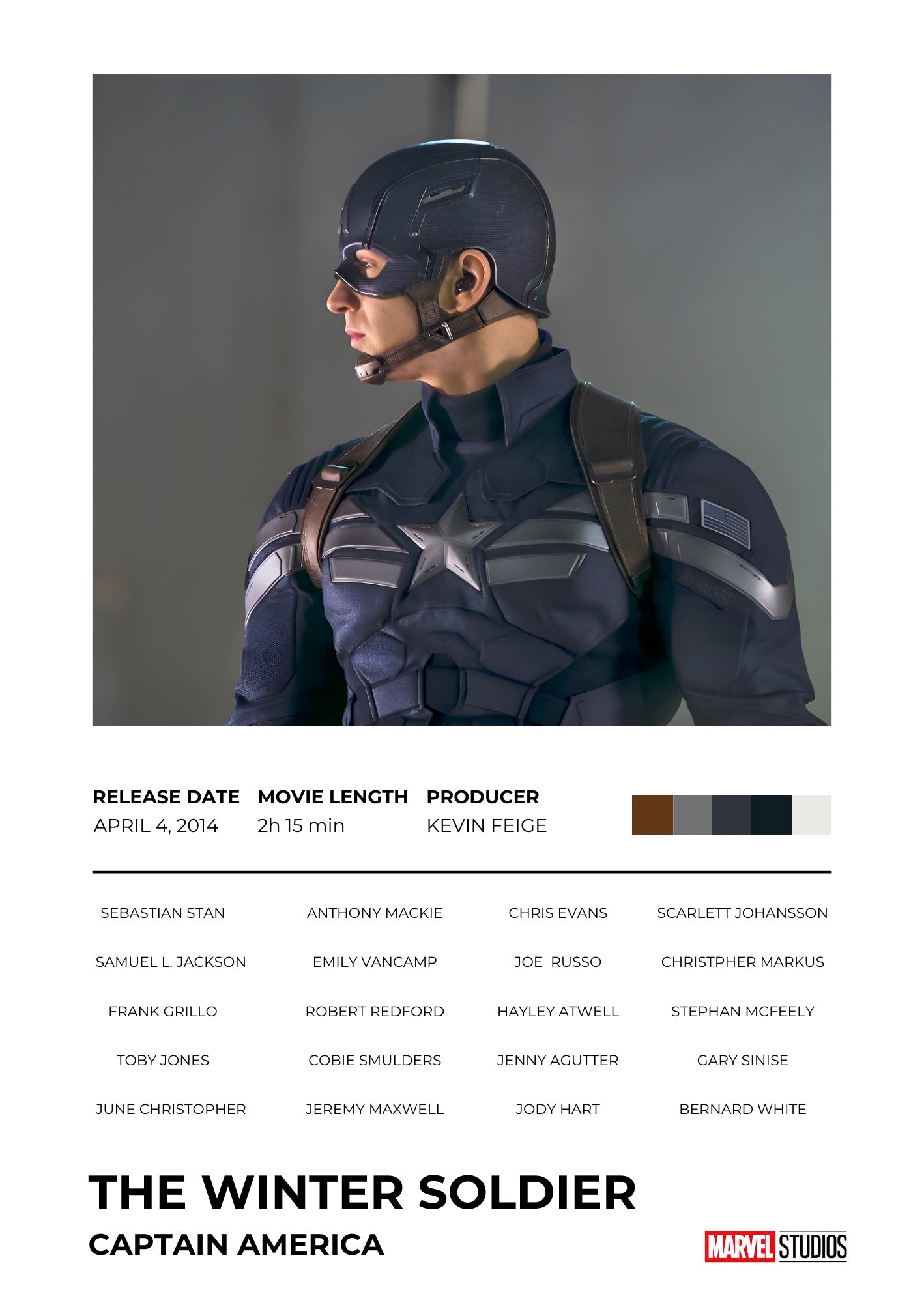 Candid Apricot presents Captain America: The Winter Soldier – Trust No One movie poster and frame.