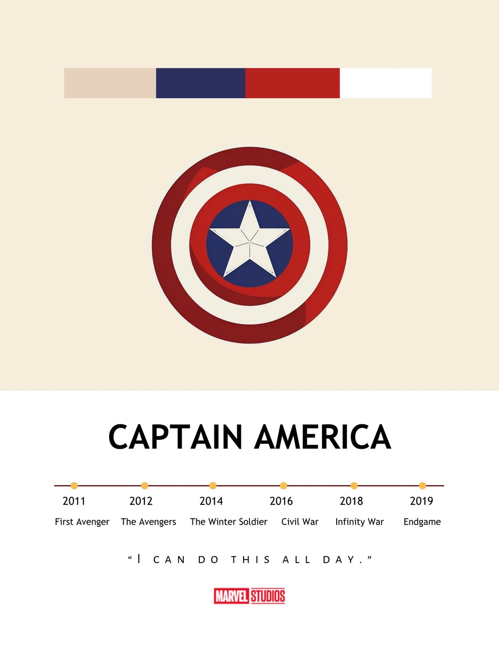 Candid Apricot presents Captain America's Shield Legacy movie poster and frame.