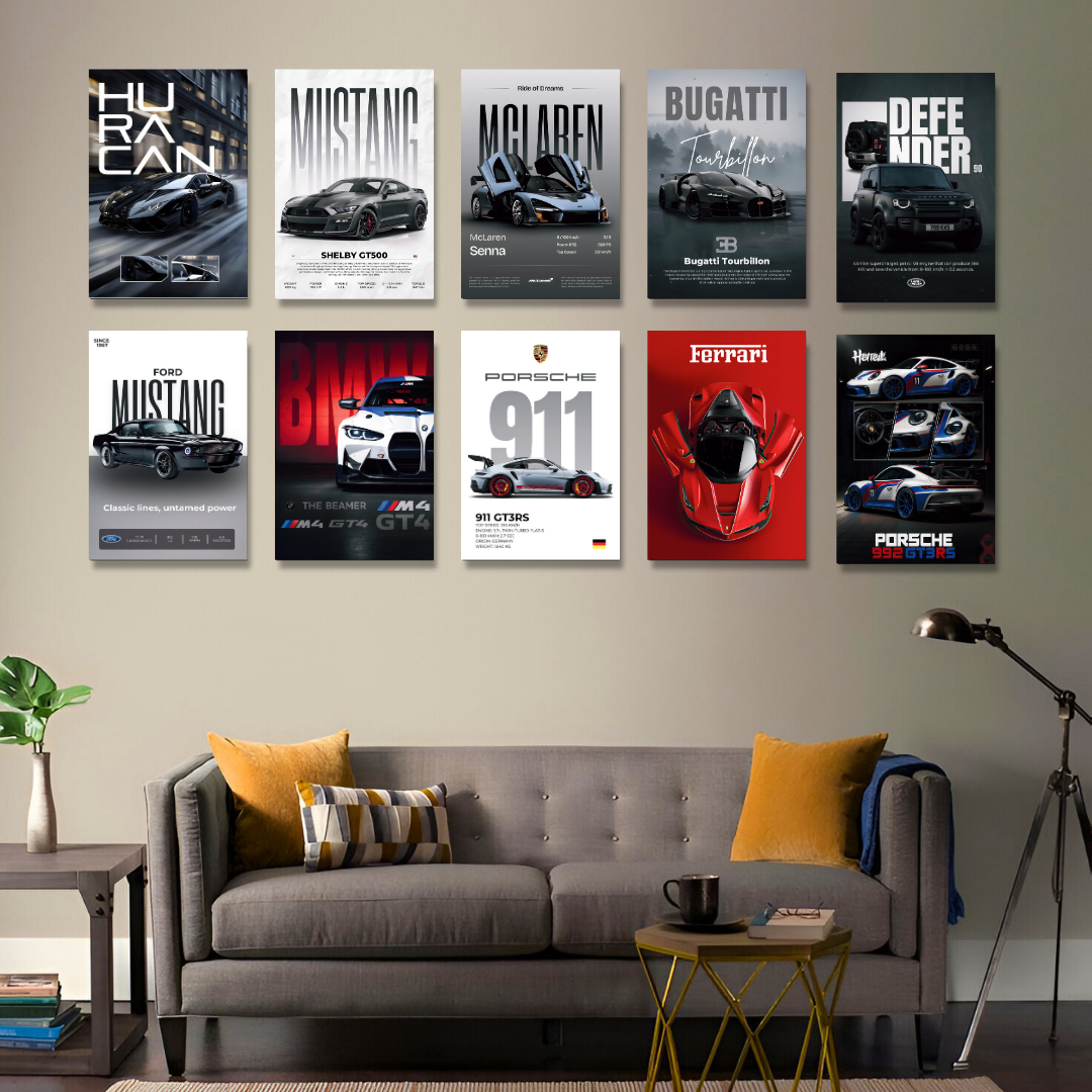 SET OF 10 POSTERS | F | UPSCALE RIDES | UNFRAMED