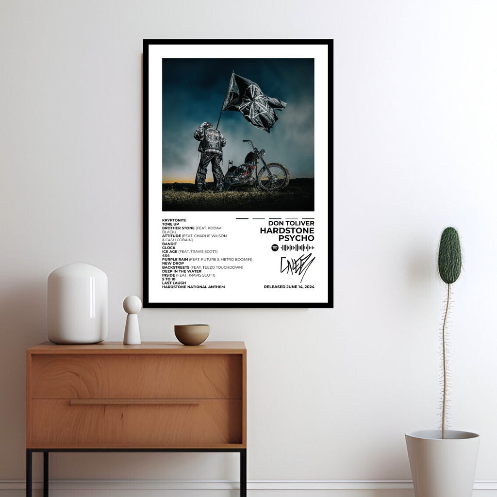 Don Toliver – Hardstone - Immerse yourself in the futuristic vibes of Hardstone with this electrifying Don Toliver album cover poster. A must-have for fans of his unique sound and hypnotic melodies