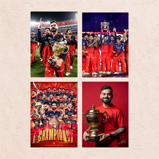 Virat Kohli x RCB Poster Set | Set of 4 | With Adhesive |