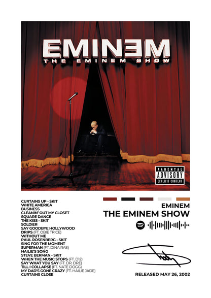 EMINEM - The Eminem Show - Transform your space with this Eminem - The Eminem Show poster. Featuring iconic artwork from the legendary album, this piece is a must-have for any hip-hop fan.