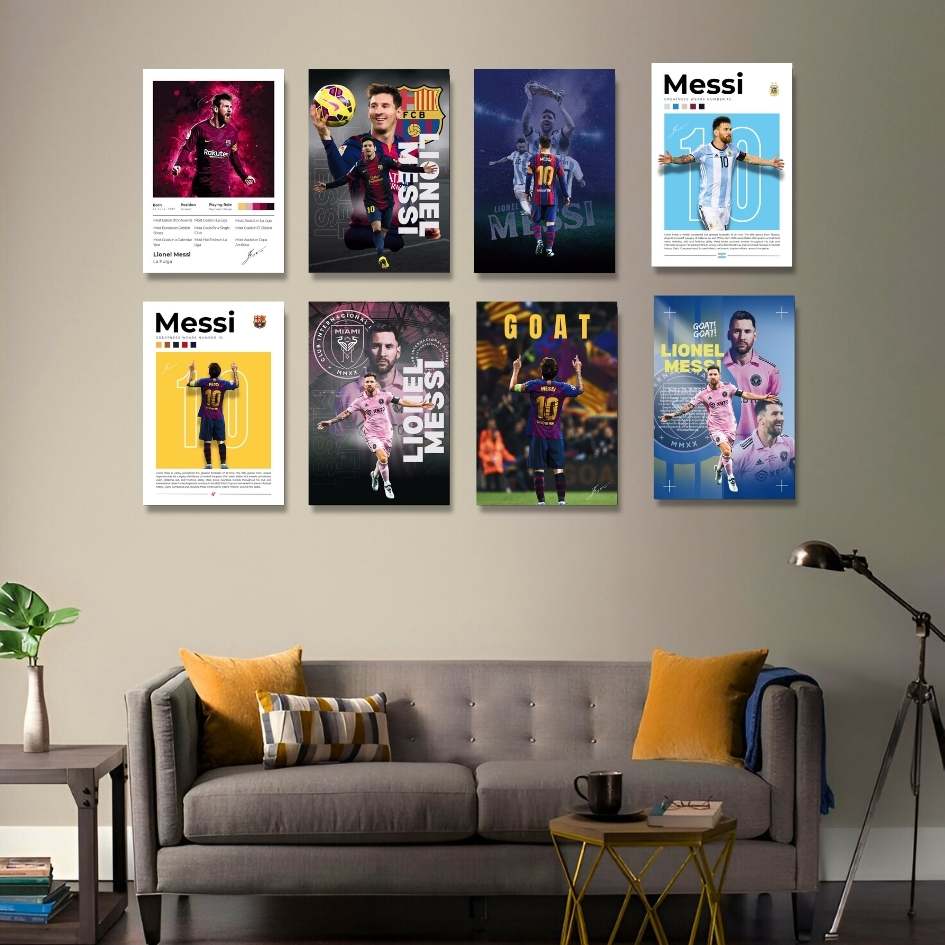 LIONEL MESSI |  SET OF 8 POSTERS   | UNFRAMED