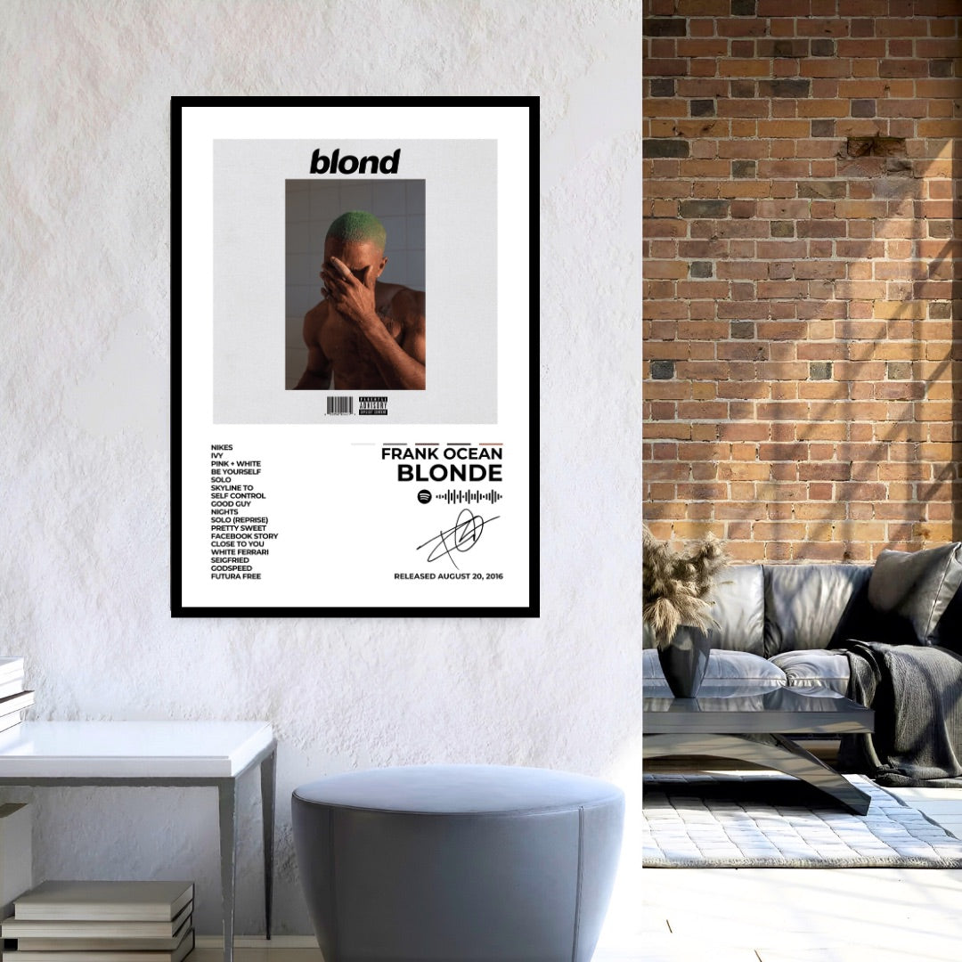 Frank Ocean- Blonde - Immerse yourself in the soulful artistry of Frank Ocean with this Blonde album cover poster. A minimalist yet powerful piece, perfect for true music lovers.