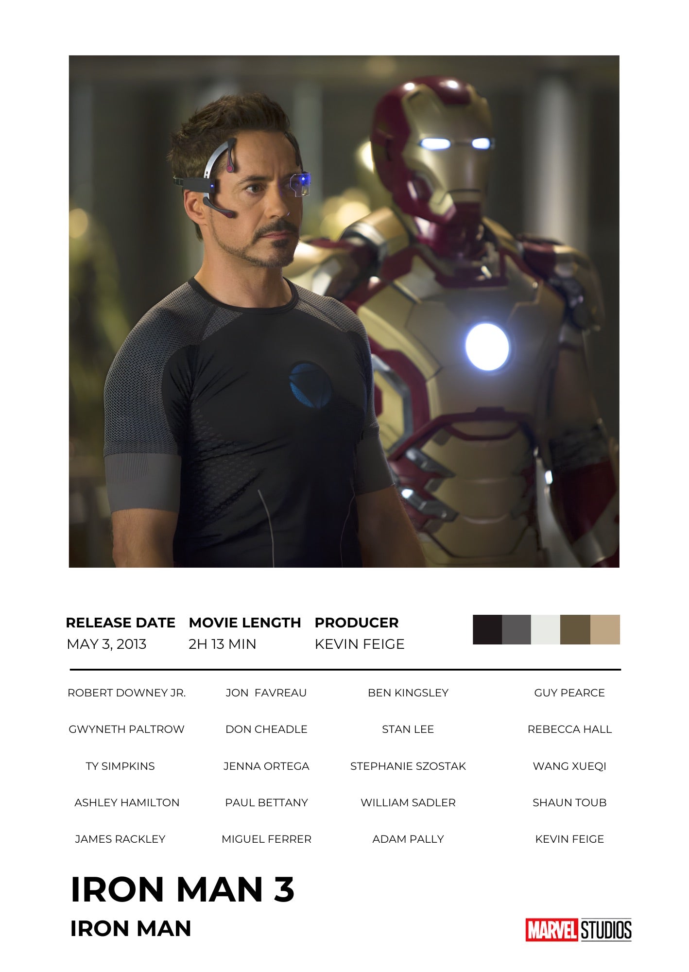 Candid Apricot presents Iron Man 3: The Final Showdown movie poster and frame.
