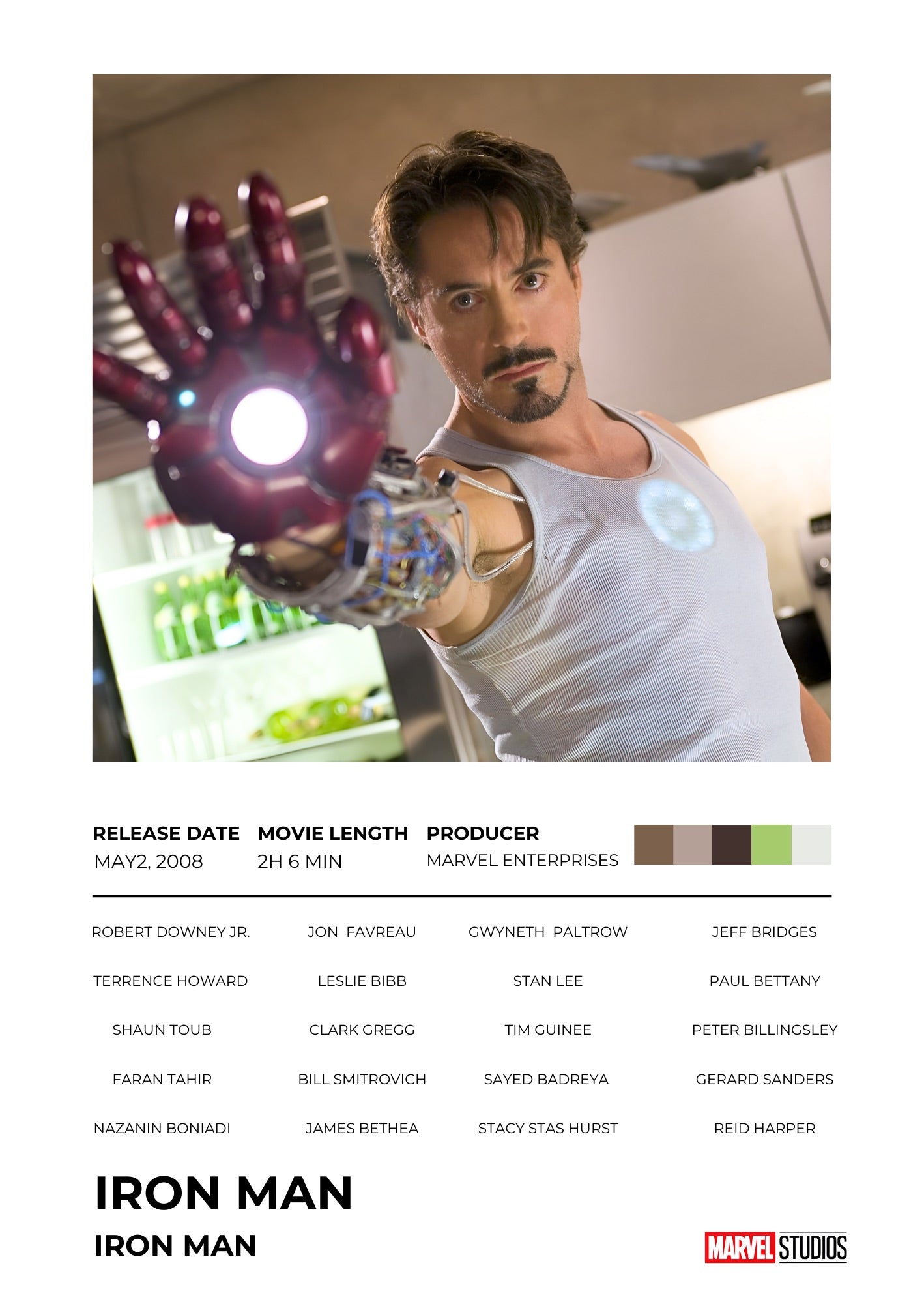 Candid Apricot presents Iron Man: The Beginning of a Legacy movie poster and frame.