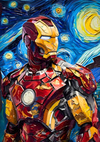 Candid Apricot presents Ironman x Starry Night movie poster and frame.