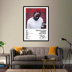 Kendrick Lamar 'DAMN' album artwork, featured as a bold and stylish framed poster. Perfect for home decor and inspiration, this premium-quality HD print adds a stylish vibe to any space. A must-have for fans of powerful lyricism and storytelling!