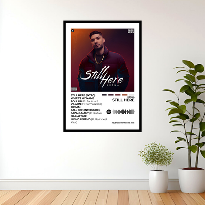 Experience the grit and lyricism of Still Here with this powerful album cover poster. A tribute to KR$NA’s hard-hitting bars, raw storytelling, and undeniable impact on the hip-hop scene.