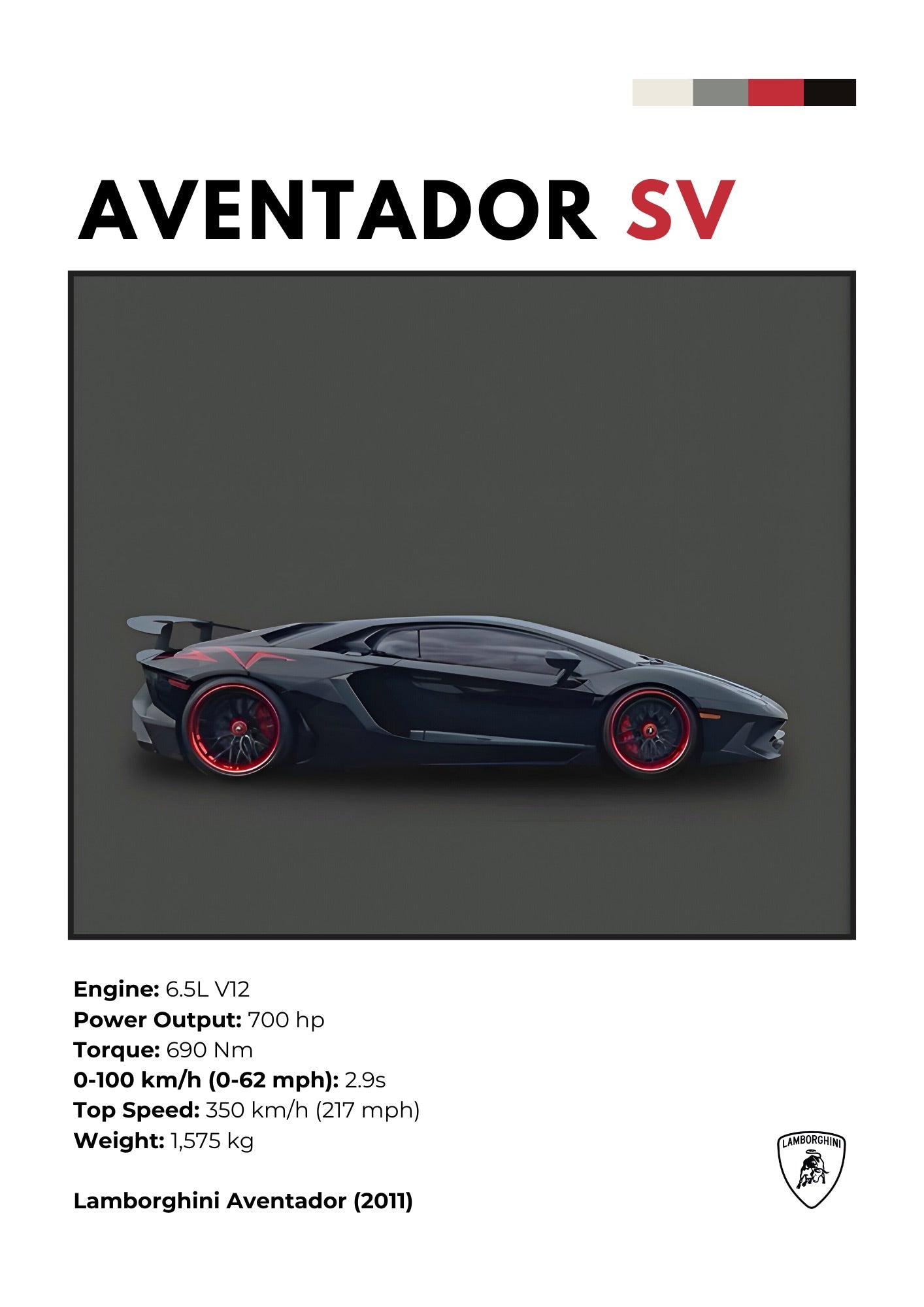  Candid Apricot presents Lamborghini Aventador SV automotive poster and frame.