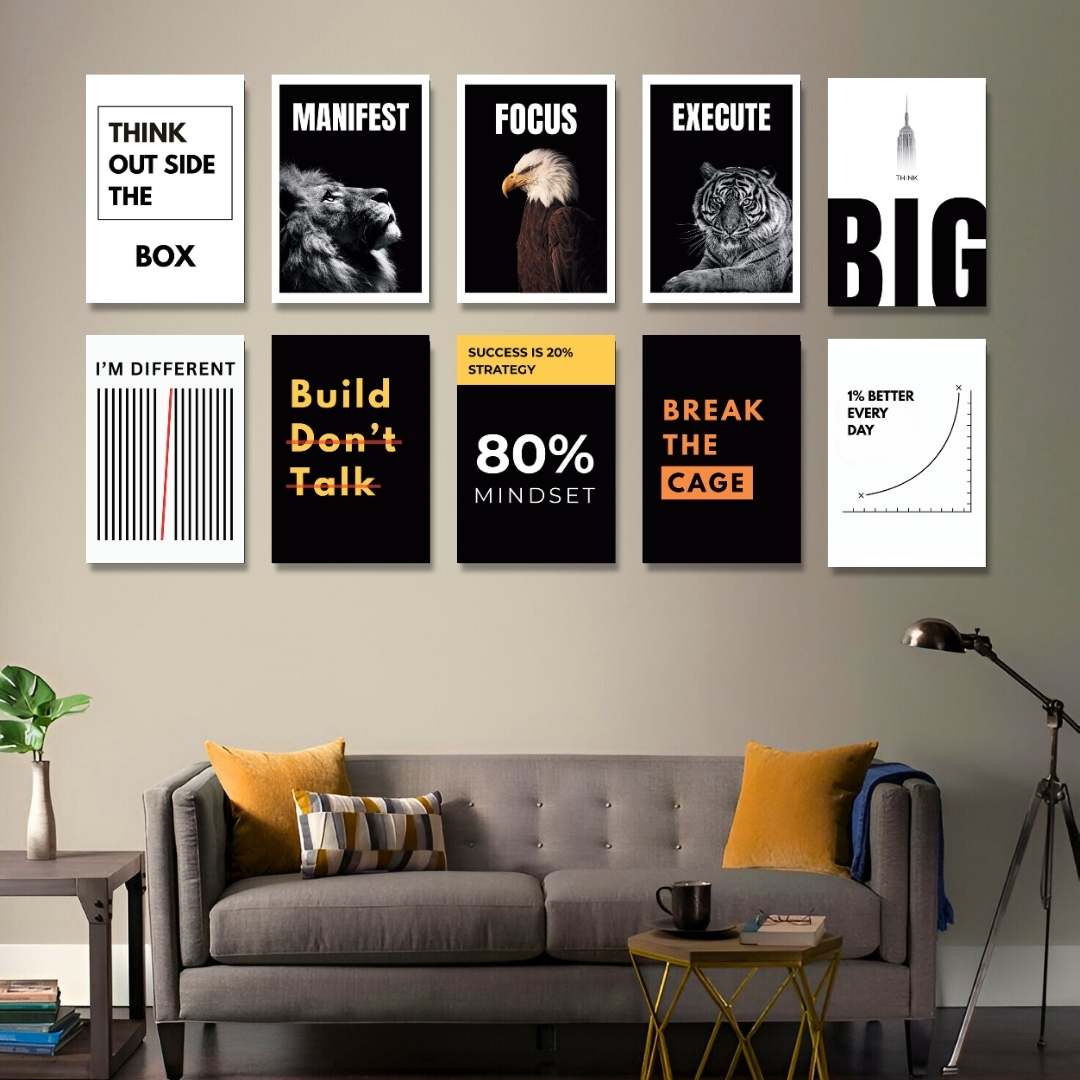 SET OF 10 POSTERS | MOTIVATION | UNFRAMED
