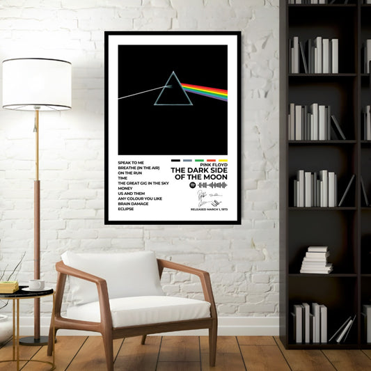 PINK FLOYD - The Dark Side Of The Moon&nbsp;- Own a piece of rock history with this The Dark Side of the Moon album cover poster. Featuring the legendary prism design, this artwork symbolizes the album’s deep and timeless themes. A must-have for Pink Floyd fans and music lovers alike.