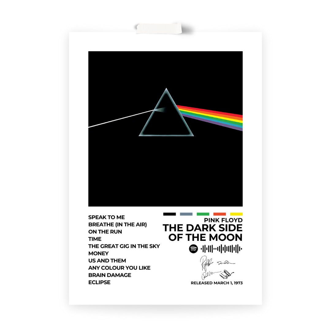 PINK FLOYD - The Dark Side Of The Moon&nbsp;- Own a piece of rock history with this The Dark Side of the Moon album cover poster. Featuring the legendary prism design, this artwork symbolizes the album’s deep and timeless themes. A must-have for Pink Floyd fans and music lovers alike.